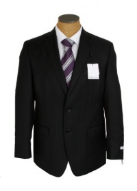 Calvin Klein Mens Black Pinstripe Slim Fit Wool Cashmere Suit Calvin Klein Mens Black Pinstripe Slim Fit Wool Cashmere Suit