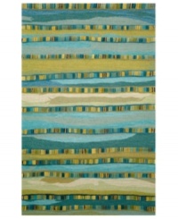 Show your stripes with the rich, bold look of the Seville Fiesta Rug! Hand-tufted and hand-hooked for superior detail and softness, this rug combines sea blues and greens in a mosaic-inspired pattern that's an exuberant expression of your personal style. Show your stripes with the rich, bold look of the Seville Fiesta Rug! Hand-tufted and hand-hooked for superior detail and softness, this rug combines sea blues and greens in a mosaic-inspired pattern that's an exuberant expression of your personal style.