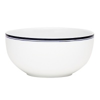 Tasteful and tailored blue banded dinnerware inspired by the unique Copenhagen neighborhood of Christianshaven from Dansk. Cereal bowl holds 24 oz.