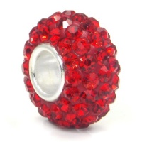 Swaroski Ruby Red Crystal Ball Bead Sterling Silver Charm Fits Pandora Chamilia Biagi Trollbeads European Bracelet Swaroski Ruby Red Crystal Ball Bead Sterling Silver Charm Fits Pandora Chamilia Biagi Trollbeads European Bracelet