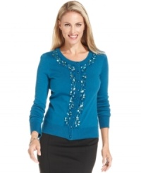 Charter Club's pretty bejeweled cardigan instantly elevates any ensemble. Charter Club's pretty bejeweled cardigan instantly elevates any ensemble.