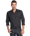 Paired with jeans or dress pants, this striped shirt from Perry Ellis lends polish to any outfit.