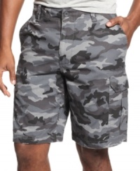 Keep your style interesting even when you go casual with these camouflage cargo shorts from Club Room. Keep your style interesting even when you go casual with these camouflage cargo shorts from Club Room.