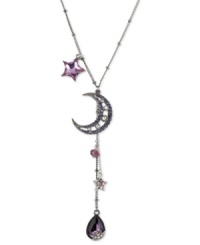 Light up the night. This Y-shaped necklace from Betsey Johnson dazzles with colorful glass crystal accents providing the shine. Crafted from hematite- and silver-tone mixed metal. Approximate length: 16 inches + 3-inch extender. Approximate drop: 3-3/4 inches. Light up the night. This Y-shaped necklace from Betsey Johnson dazzles with colorful glass crystal accents providing the shine. Crafted from hematite- and silver-tone mixed metal. Approximate length: 16 inches + 3-inch extender. Approximate drop: 3-3/4 inches.