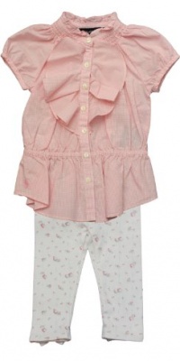Ralph Lauren Infant Girl's Gingham Tunic & Legging Set (12 Month, Pink Multi)
