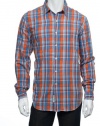 Club Room Valencia Orange (orange, blue and white) Plaid LS Button Down Shirt