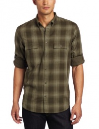 Calvin Klein Sportswear Men's Utilitarian Long Sleeve Rollup Gingham Double Layer Woven Calvin Klein Sportswear Men's Utilitarian Long Sleeve Rollup Gingham Double Layer Woven