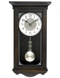 Bulova Elsmere Chiming Pendulum Wall Clock - Black Walnut Finish