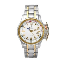 Bulova Men's 65B105 Accutron Two-Tone Elapsed Time White Dial Watch Bulova Men's 65B105 Accutron Two-Tone Elapsed Time White Dial Watch