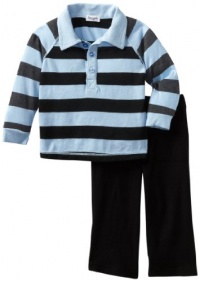 Splendid Littles Baby-Boys Newborn Charcoal Rugby Stripe Mix Polo Set, Sky, 12-18 Months Splendid Littles Baby-Boys Newborn Charcoal Rugby Stripe Mix Polo Set, Sky, 12-18 Months