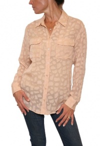 Women's Equipment Femme Savanna Signature Jacquard Chiffon Blouse in Nude Size S Women's Equipment Femme Savanna Signature Jacquard Chiffon Blouse in Nude Size S