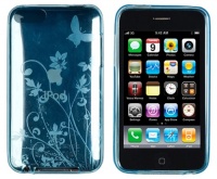 Blue Butterfly Flower Flexible TPU Case for Apple iPod Touch 2G, 3G (2nd & 3rd Generation)