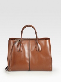 Smooth and luxurious leather with elegant seamed details, perfect for all your essentials.Double top handles, 4½ dropDetachable adjustable shoulder strap, 18¾-20 dropMagnetic snap closureThree inner compartmentsTwo inside zip pocketsTwo inside open pocketsFully lined14W X 10H X 5½DImported Smooth and luxurious leather with elegant seamed details, perfect for all your essentials.Double top handles, 4½ dropDetachable adjustable shoulder strap, 18¾-20 dropMagnetic snap closureThree inner compartmentsTwo inside zip pocketsTwo inside open pocketsFully lined14W X 10H X 5½DImported