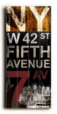 New York 10x24 Artistic Planked Wood Sign by Cory Steffen New York 10x24 Artistic Planked Wood Sign by Cory Steffen