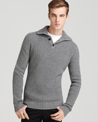 A warm, comfortable sweater from the always handsome Burberry Brit, rendered in soft wool and cashmere in a textural waffle knit. A warm, comfortable sweater from the always handsome Burberry Brit, rendered in soft wool and cashmere in a textural waffle knit.