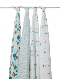 aden + anais Classic Muslin Swaddle Blanket 4 Pack, Star Bright aden + anais Classic Muslin Swaddle Blanket 4 Pack, Star Bright