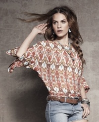 A southwestern-inspired print adds a free-spirited flair to this Andrew Charles top -- perfect for a casual, boho look! A southwestern-inspired print adds a free-spirited flair to this Andrew Charles top -- perfect for a casual, boho look!
