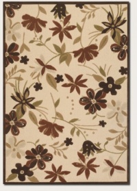 Couristan 5712/1012 URBANE Botanical Garden 24-Inch by 94-Inch Polypropylene Area Rug, Sand/Terra Cotta