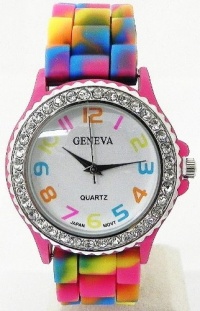 Geneva Rainbow Silicone Band Watch - Limited Quantity Geneva Rainbow Silicone Band Watch - Limited Quantity