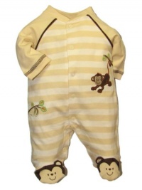 Little Me Layette Footie, Monkey Stripe, Ivory Little Me Layette Footie, Monkey Stripe, Ivory