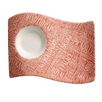 Distinguished by its bold sweeping curves, Villeroy & Boch's iconic New Wave Café party plate is decorated with whimsical designs and phrases depicting attractions in the great European cities of Rome, London or Paris. Distinguished by its bold sweeping curves, Villeroy & Boch's iconic New Wave Café party plate is decorated with whimsical designs and phrases depicting attractions in the great European cities of Rome, London or Paris.