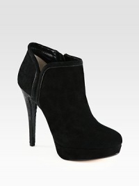 A snakeskin-embossed leather heel gives this towering suede design a wild update.Snakeskin-embossed leather-covered heel, 5¼ (130mm)Suede-covered platform, 1 (25mm)Compares to a 4¼ heel (110mm)Suede upper with leather pipingSide zipLeather lining and solePadded insoleImported A snakeskin-embossed leather heel gives this towering suede design a wild update.Snakeskin-embossed leather-covered heel, 5¼ (130mm)Suede-covered platform, 1 (25mm)Compares to a 4¼ heel (110mm)Suede upper with leather pipingSide zipLeather lining and solePadded insoleImported