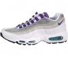 Nike Women's Air Max 95 - White / Vivid Grape-Dark-Neutral Grey, 8 B US