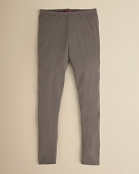 A basic, solid legging with an elastic waist to pair with anything in her closet. A basic, solid legging with an elastic waist to pair with anything in her closet.