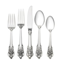 Wallace Grande Baroque 46-Piece Place Set with Dessert Spoon, Service for 8 Wallace Grande Baroque 46-Piece Place Set with Dessert Spoon, Service for 8