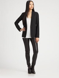 A sleek update on your favorite blazer, crafted from light wool crepe with just a hint of stretch for a slim, flattering fit.V-neckSingle button closureBodice dartsWelt pocketsAbout 17 from shoulder to hem98% wool/2% elastaneDry cleanMade in ItalyModel shown is 5'11 (180cm) wearing US size 2. A sleek update on your favorite blazer, crafted from light wool crepe with just a hint of stretch for a slim, flattering fit.V-neckSingle button closureBodice dartsWelt pocketsAbout 17 from shoulder to hem98% wool/2% elastaneDry cleanMade in ItalyModel shown is 5'11 (180cm) wearing US size 2.
