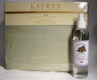 Bundle -- Two Items -- Lauren By Ralph Lauren Bedding Dunham 300 Thead Count Sateen Queen Sheet Set Sage with L'essence de Provence Lavender Linen Water Spray Bundle -- Two Items -- Lauren By Ralph Lauren Bedding Dunham 300 Thead Count Sateen Queen Sheet Set Sage with L'essence de Provence Lavender Linen Water Spray