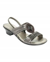 The perfect combination of dressed up and laid back. The Elaina sandals by Karen Scott have a pretty gem detail and cute strappy design for breezy summer nights. The perfect combination of dressed up and laid back. The Elaina sandals by Karen Scott have a pretty gem detail and cute strappy design for breezy summer nights.