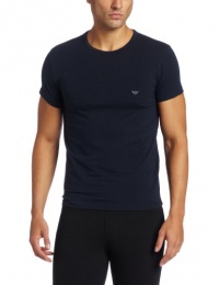 Emporio Armani Men's Cotton Stretch Crew Neck Tee, Navy, Medium Emporio Armani Men's Cotton Stretch Crew Neck Tee, Navy, Medium
