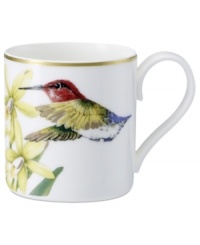 An exotic beauty, the Amazonia after-dinner cup brings a room to life with flora and fauna from the rainforest. Luscious color and sumptuous gold accents adorn the premium bone china of Villeroy & Boch. An exotic beauty, the Amazonia after-dinner cup brings a room to life with flora and fauna from the rainforest. Luscious color and sumptuous gold accents adorn the premium bone china of Villeroy & Boch.
