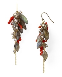 Alexis Bittar is loved for its multi-stone designs and these earrings are a standout example. With jagged clusters, this pair looks cool contrasted with smooth leather. Alexis Bittar is loved for its multi-stone designs and these earrings are a standout example. With jagged clusters, this pair looks cool contrasted with smooth leather.