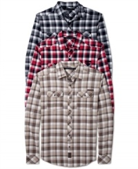 Get your style in check with this classic Sean John button down. Get your style in check with this classic Sean John button down.