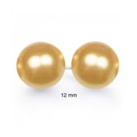 Bling Jewelry Tahitian Style Sea Shell Golden Pearl Ball Stud Earrings Size 12mm Bling Jewelry Tahitian Style Sea Shell Golden Pearl Ball Stud Earrings Size 12mm