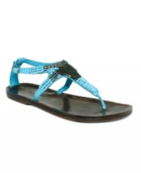 Put some glam in your gladiator collection. Blowfish's Mika flat sandals feature the most beautiful and intricate beading along its straps. Put some glam in your gladiator collection. Blowfish's Mika flat sandals feature the most beautiful and intricate beading along its straps.