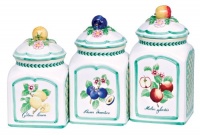 Villeroy & Boch French Garden Charm Canisters, Set of 3 Villeroy & Boch French Garden Charm Canisters, Set of 3