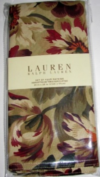 Lauren Ralph Lauren Cliffwoods Floral Table Linens / Napkins 20 X 20 Inches Set of 4 Dinner Napkins Fall Holiday Wine Plum Burgandy Ivory Green Lauren Ralph Lauren Cliffwoods Floral Table Linens / Napkins 20 X 20 Inches Set of 4 Dinner Napkins Fall Holiday Wine Plum Burgandy Ivory Green