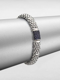 From the Muse Collection. An iconic caviar texture in sleek sterling silver accented with a rich blue sapphire station. Sterling silverBlue sapphireLength, about 7.5Box and tongue closureImported From the Muse Collection. An iconic caviar texture in sleek sterling silver accented with a rich blue sapphire station. Sterling silverBlue sapphireLength, about 7.5Box and tongue closureImported