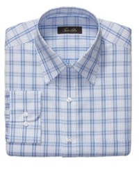 Add a little luxury to your every day with the smooth Egyptian cotton fabrication of this Tasso Elba dress shirt. Add a little luxury to your every day with the smooth Egyptian cotton fabrication of this Tasso Elba dress shirt.
