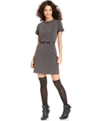 Perfect for easy-chic style, this Kensie ponte sheath pairs with tights and boots for a classic fall look! Perfect for easy-chic style, this Kensie ponte sheath pairs with tights and boots for a classic fall look!