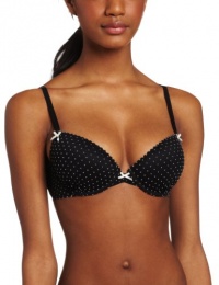 Betsey Johnson Women's Little Dot Flocked Plunge Bra Betsey Johnson Women's Little Dot Flocked Plunge Bra