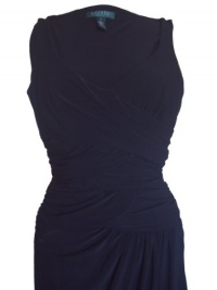 RALPH LAUREN Women's Sleeveless Faux Wrap Dress-BLACK-2 RALPH LAUREN Women's Sleeveless Faux Wrap Dress-BLACK-2