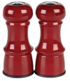 Trudeau 4-1/2-Inch Metal Salt and Pepper Shakers, Red-Colored Finish