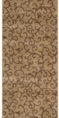 Nourison Zanibar Small Scroll Gold 2.3-Feet by 8-Feet Polyacrylic Runner Rug Nourison Zanibar Small Scroll Gold 2.3-Feet by 8-Feet Polyacrylic Runner Rug