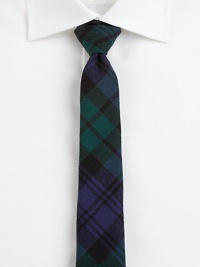 The simple patterned style exudes modern masculinity, set in rich, textured wool.About 2½ wideWoolDry cleanMade in Italy The simple patterned style exudes modern masculinity, set in rich, textured wool.About 2½ wideWoolDry cleanMade in Italy