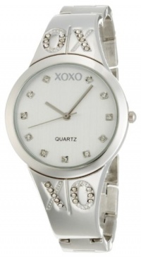 XOXO Women's XO5216 Silver Dial Silver-tone Half Cuff and Half Bracelet Watch XOXO Women's XO5216 Silver Dial Silver-tone Half Cuff and Half Bracelet Watch