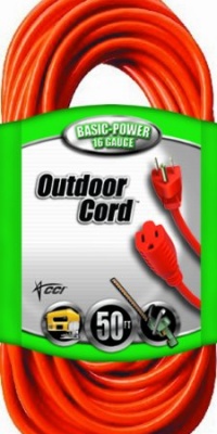 Coleman Cable 02308 16/3 Vinyl Outdoor Extension Cord, Orange, 50-Feet Coleman Cable 02308 16/3 Vinyl Outdoor Extension Cord, Orange, 50-Feet